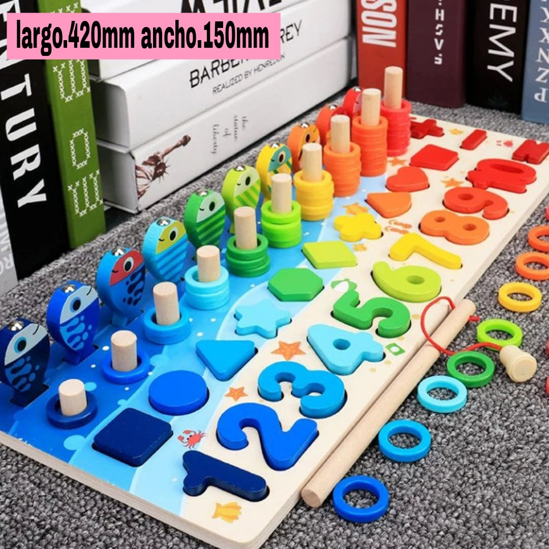 Juguete Montessori de Pesca Matemática de Madera( 3 a 6 años )