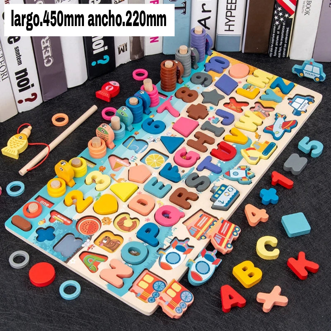 Juguete Montessori de Pesca Matemática de Madera( 3 a 6 años )