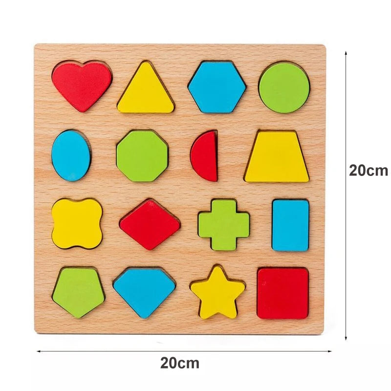 Puzzle Educativo de Madera con Letras, Números y Formas (3–6 años)