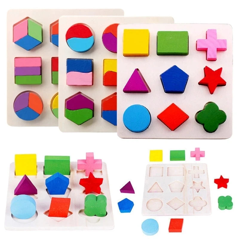 Puzzle Educativo de Madera con Letras, Números y Formas (3–6 años)
