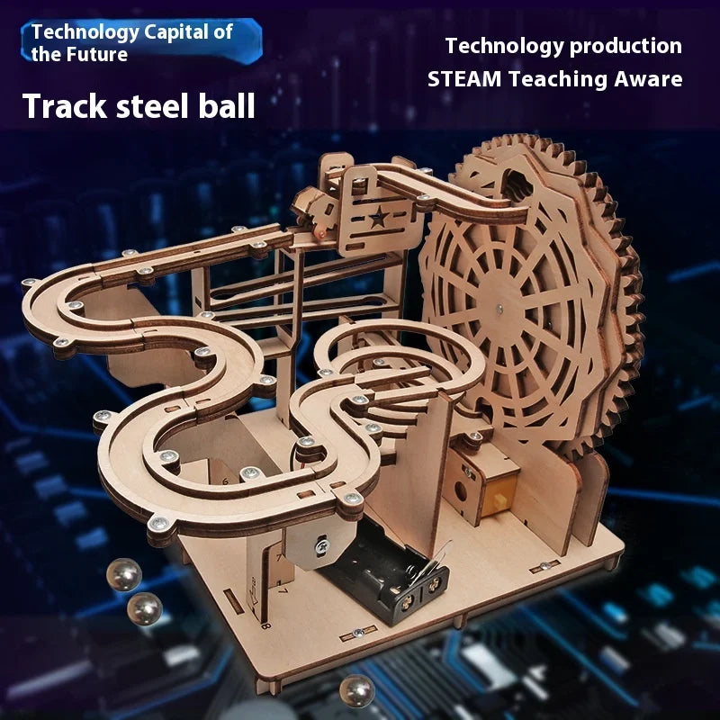 Pista de Canicas 3D de Madera – Kit DIY Mecánico STEM | Juguete Educativo & Decorativo
