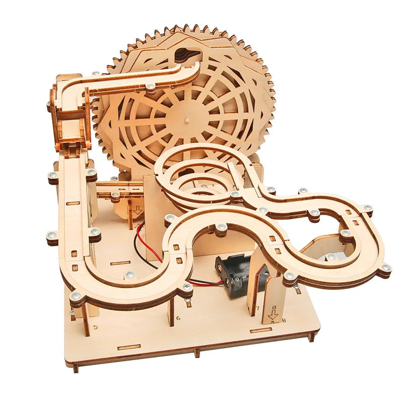 Pista de Canicas 3D de Madera – Kit DIY Mecánico STEM | Juguete Educativo & Decorativo